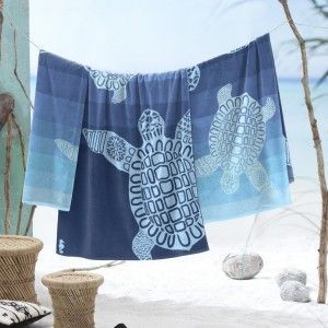 Strandlaken Seahorse Turtle Blue 