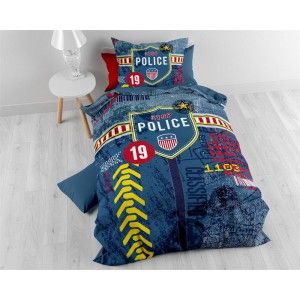 Sale*Dekbedovertrek Sleeptime Pure Policeman Blue
