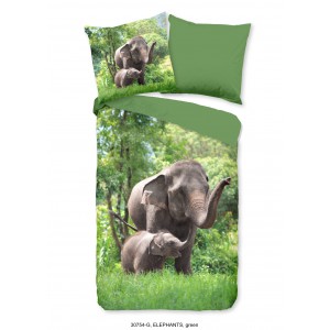 Dekbedovertrek Goodmorning Elephans Groen