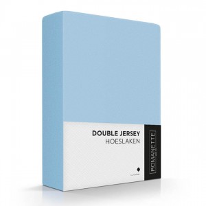 Hoeslaken Romanette Double Jersey Bleu