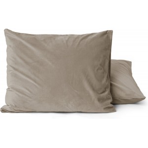 Velvet kussenslopen Taupe 2 stuks 