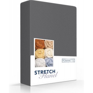 Stretch Flanel Hoeslaken Romanette Antraciet