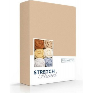 Stretch Flanel Hoeslaken Romanette Camel