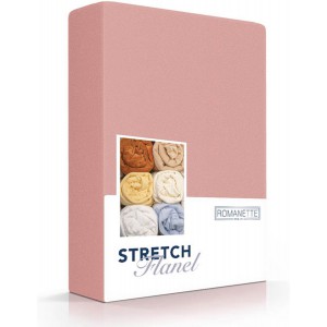 Stretch Flanel Hoeslaken Romanette Poederrose