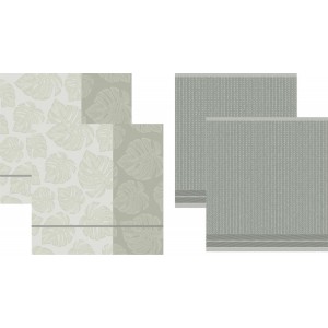 DDDDD  Monstrea 2 Keukendoeken & 2 Theedoeken Creme