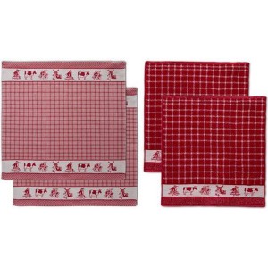 DDDDD Dutchie 2 Keukendoeken & 2 Theedoeken Rood