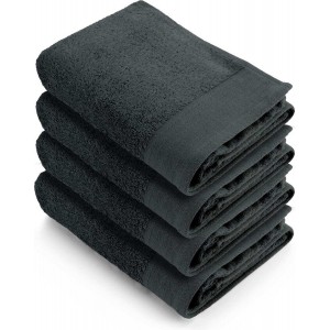Walra handdoeken 60x110 4-delig - Badhanddoeken 550 g/m² - 100% Katoen - Handdoekenset Antraciet