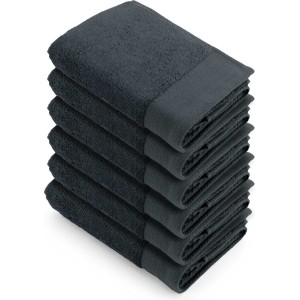 Walra handdoeken 50x100 - 6-delig - Badhanddoeken 550 g/m² - 100% Katoen - Handdoekenset Antraciet