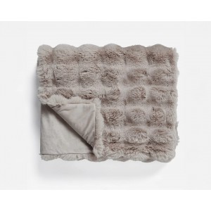 Pom Rabbit Fur Plaid Taupe 150x200cm