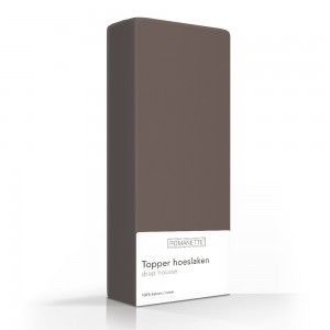 Romanette topper hoeslaken taupe katoen