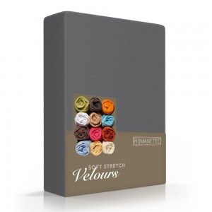 Romanette Hoeslaken Velours Antracite